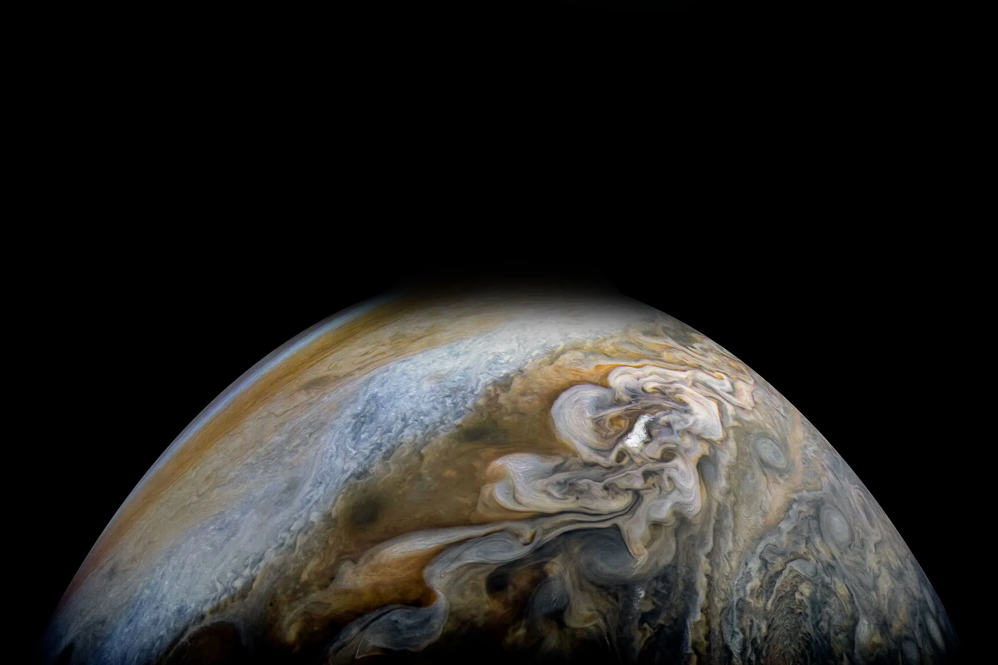 Jupiters wirbelnde Wolkenformationen