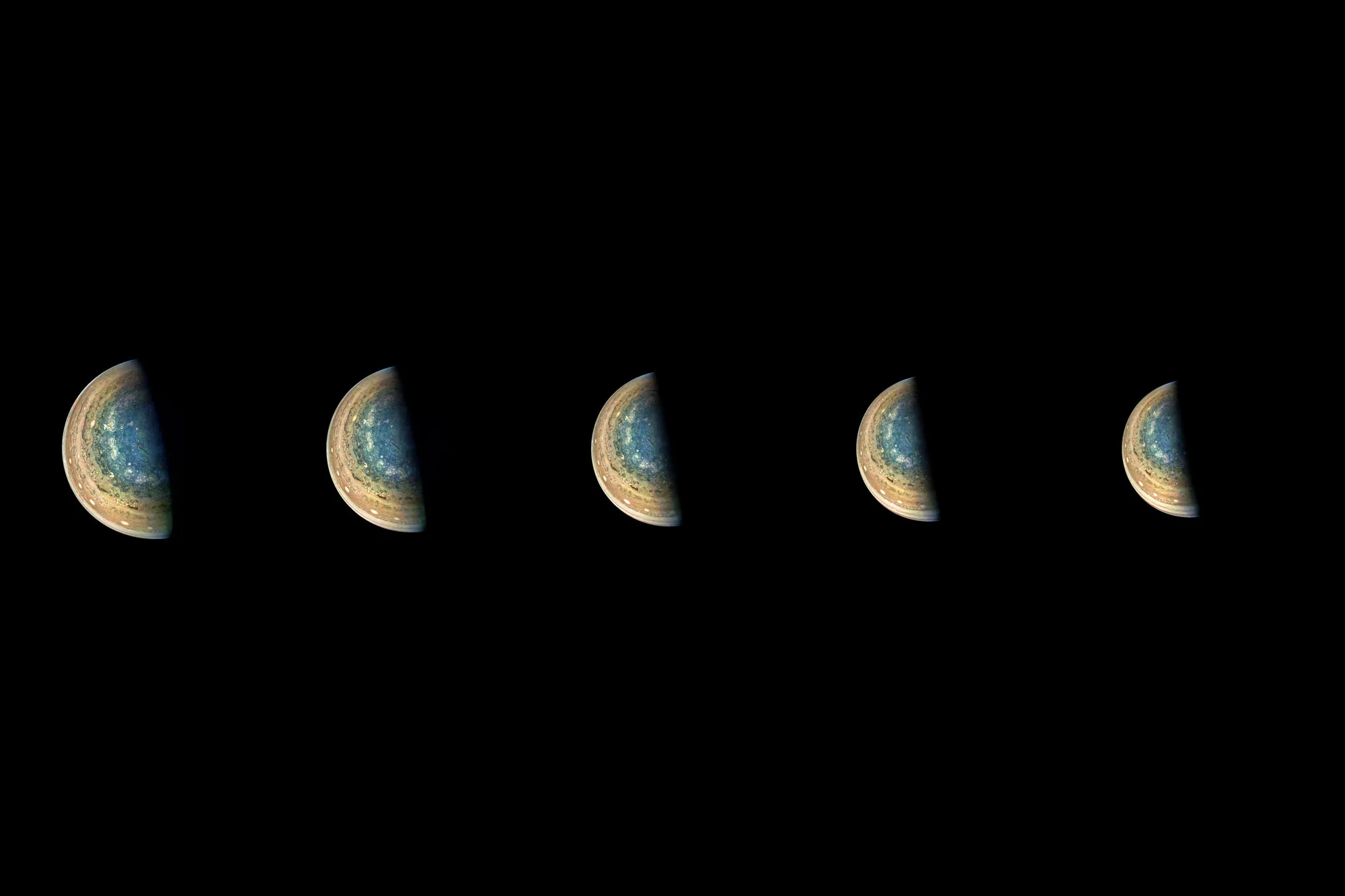 Zeitraffersequenz von Jupiters Südpol