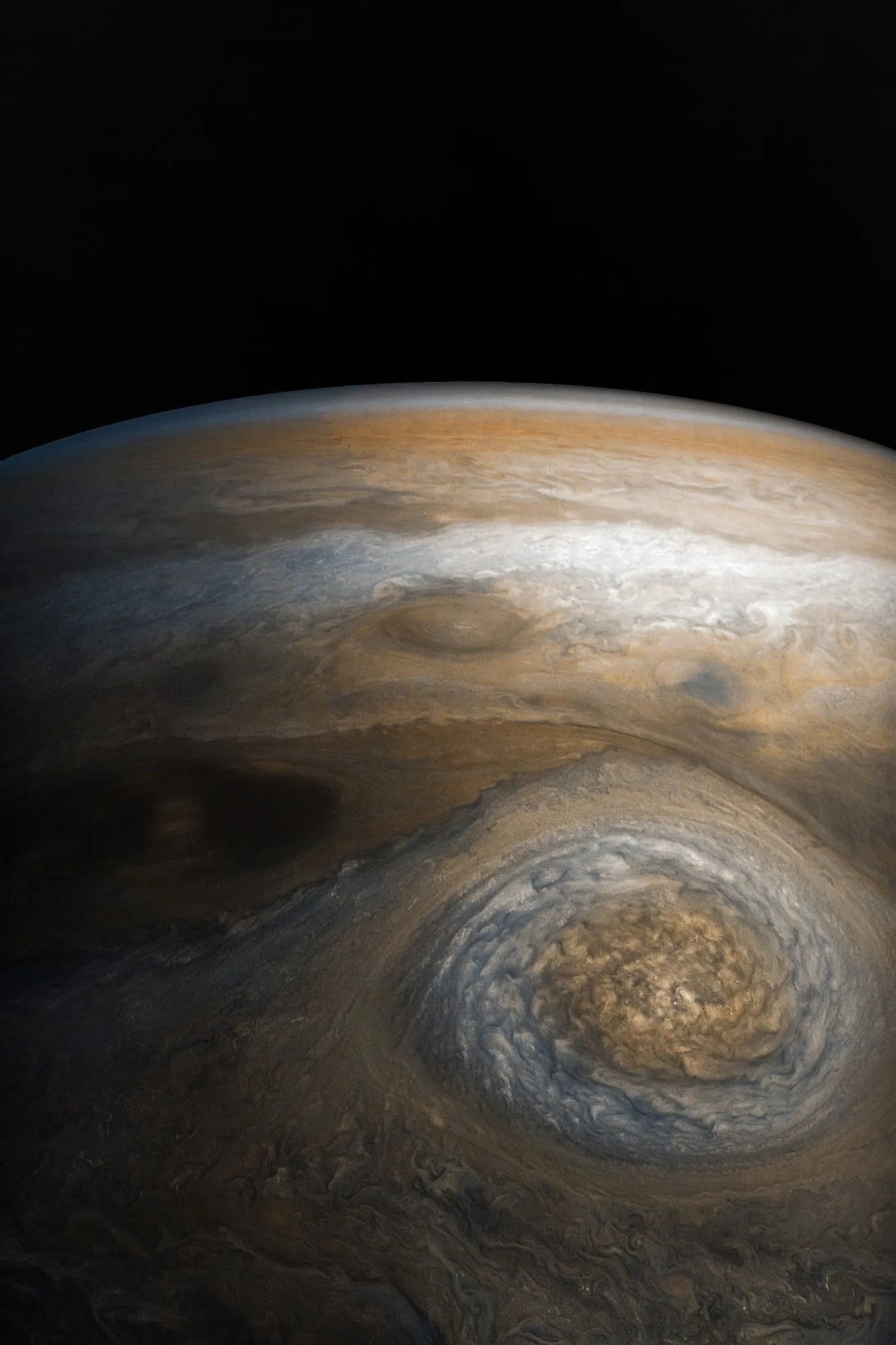 Jupiters Sturm des hohen Nordens