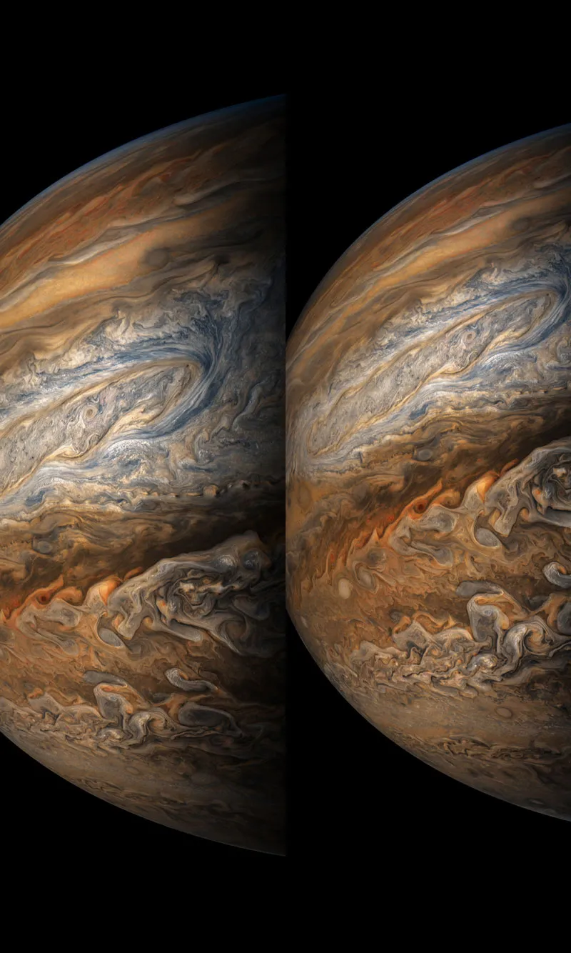 Junos achter Vorbeiflug an Jupiter